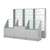 Комплект стеллажей со стеклянными полками U-6 №12-1 и прилавков ЭК-07 Серый
