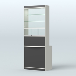 Высокая витрина-прилавок Эконом №3В, Белый и Черный