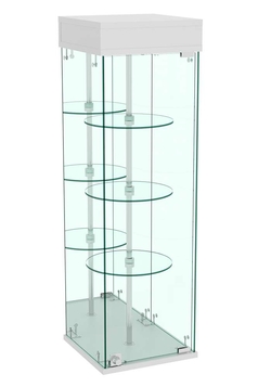 Витрина РОТАЦИЯ настольная с вращающимися полками №27-3 (задняя стенка - зеркало), Серый