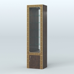 Витрина с декором и верхней подсветкой №ВБА-504, Дуб Венге