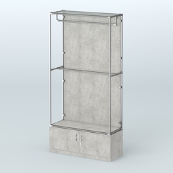 Торговая система ХРОМ (задняя стенка - ДСП) 1200 мм №1-4 с тумбой Т-21 и поручнями, Метрополитан Грей