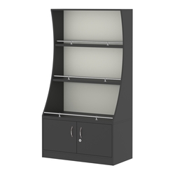 Стеллаж Гарант низкий №2-2-900-О с ограничителями, Черный и Белый