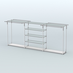 Островная торговая система ХРОМ 3600 мм с поручнями №7, Ясень Анкор светлый