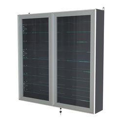 Витрина настенная №4-5А с девятью прозрачными полками серии Collecto, Антрацит