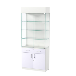 Витрина ювелирная "Диаманд" №14, ЛДСП белый + МДФ сирень