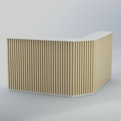 Ресепшен угловой большой серии ВЕРТИКАЛЬ №5, Белый + Крем Вайс