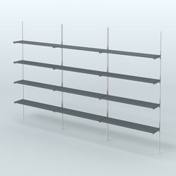 Neo Fix №9 с полками ДСП (3600 мм), Темно-Серый