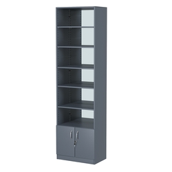 Стеллаж из ДСП с 5-ю полками 350x600 мм серии LEVEL-5 №6-2 (З/C - ЗЕРКАЛО), Темно-Серый