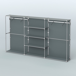 Торговая система ХРОМ (задняя стенка - ДСП) 3600 мм с полками ДСП и поручнями №10, Темно-Серый