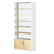 Стеллаж из ДСП с 5-ю полками 400x900 мм серии LEVEL-5 №14-1 (З/C - СТЕКЛО) Белый + Дуб Сонома