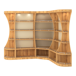 Угловой высокий стеллаж ГАРАНТ №2-О с ограничителями, Крем Вайс + Белый