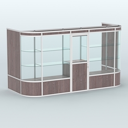 Павильон из профиля пристенный №12а (5,50 кв.м), Ясень Анкор темный