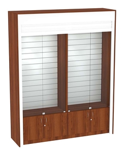 Торговая витрина двухсекционная с рольставнями ЭКДВ-3, Орех