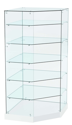 Витрина Хит продаж №516 (угловая пятигранная, открытая, З/C - стекло), Белый