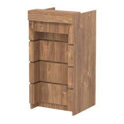 Торговый кассовый прилавок на колесах с утопленным фасадом №УФК-2-1, Дуб Канзас коричневый