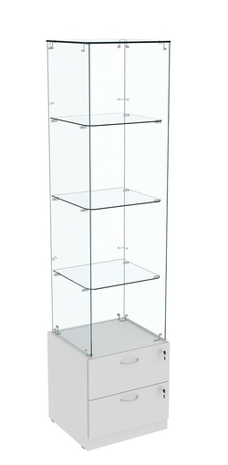 Витрина ХРУСТАЛЬ №106 стаканчик (З/C - стекло), без дверей, Серый