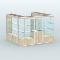 Павильон из профиля пристенный №5б (6,75 кв. м), Дуб Сонома