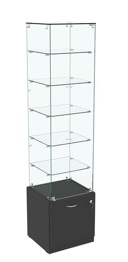Витрина Кристалл №506 стаканчик (задняя стенка - стекло), Черный
