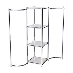 Хромированное вешало ВОЛНА №1-3 с полками ДСП 16мм, Ясень Анкор светлый - U31104