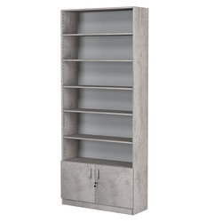 Стеллаж из ДСП с 5-ю полками 300x900 мм серии LEVEL-5 №12 (З/C - ДВП), Бетон Чикаго светло-серый F186 ST9