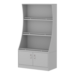 Стеллаж Гарант низкий №2-2-900-О с ограничителями, Серый