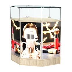 Прилавок со световым коробом угловой №6, Дуб сонома