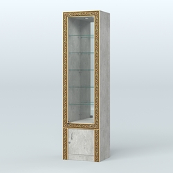 Витрина с декором и верхней подсветкой №ВБА-504, Метрополитан Грей