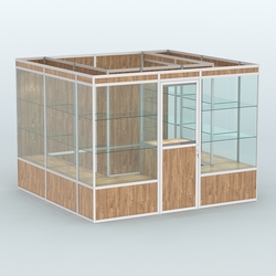 Павильон из профиля пристенный №9а (6,75 кв. м), Дуб Канзас коричневый