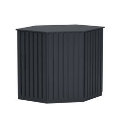 Торговый стол-прилавок шестигранный с планками серии ПРИЛИВ №22, Антрацит