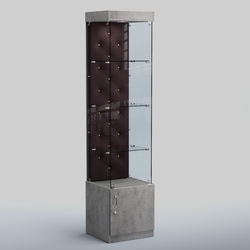 Высокая стеклянная витрина КАПИТОНЕ №2, Бетон Чикаго + 17 Elephant