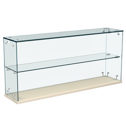 Витрина Истра настольная мини №6-1 с одной полкой без дверей, Крем Вайс