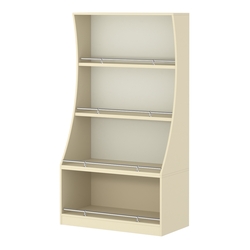 Стеллаж Гарант низкий №2-1-900-О с ограничителями, Крем Вайс + Белый