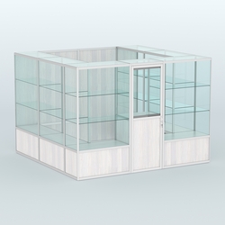 Павильон из профиля пристенный №9б (6,75 кв. м), Ясень Анкор светлый