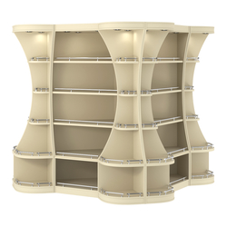 Островной высокий стеллаж ГАРАНТ №6-О с ограничителями, Крем Вайс