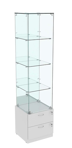 Витрина ХРУСТАЛЬ №8 стаканчик (задняя стенка - зеркало), Серый