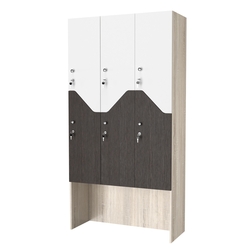 Шкаф для раздевалок СТАНДАРТ-Элегия №3-3А, Дуб сонома + Дуб Венге + Белый