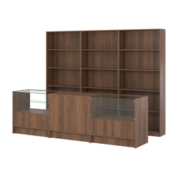 Комплект стеллажей ЭК-01 и прилавков ЭК-3, Орех