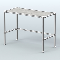 Стол средний D-42 с полкой ДСП 16мм, Метрополитан Грей