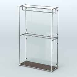 Торговая система ХРОМ (задняя стенка - стекло) 1200 мм с поручнями №1, Дуб Венге