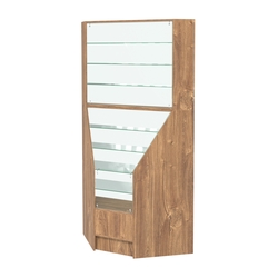 Витрина внутренняя угловая Алмаз №4, Дуб Канзас коричневый