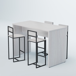 Комплект барный стол "Кофе-брейк" №1 и стулья, Ясень Анкор светлый