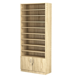 Стеллаж из ДСП с 8-ю полками 400x900 мм серии LEVEL-8 №14 (З/C - ДВП), Дуб Сонома