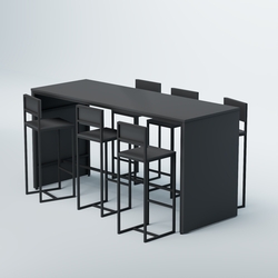 Комплект барный стол "Кофе-брейк" №4 и стулья, Антрацит