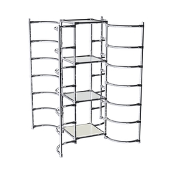 Хромированное вешало ДУГА №4-4 с зеркальными полками 4 мм, Белый