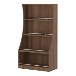 Стеллаж Гарант низкий №2-1-900-О с ограничителями, Орех