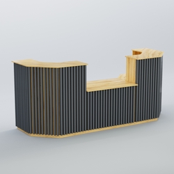 Ресепшен со столом выдачи серии ВЕРТИКАЛЬ №7, Дуб Золотистый и Темно-Серый