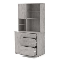 Офисная мини-кухня ВЕКТОР №5, Бетон Чикаго светло-серый F186 ST9