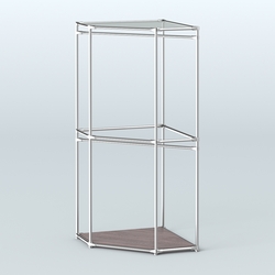 Угловой стеллаж Хром №5 с поручнями, Ясень Анкор темный