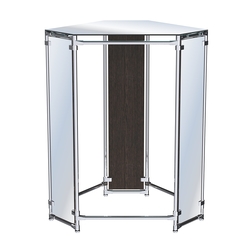 Вешало-стенд Прогресс №3-5 (с зеркальной полкой и зеркалами), Дуб Венге