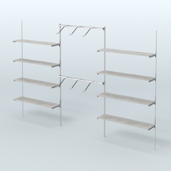 Neo Fix №11 с полками из ДСП и хромированными поручнями (3600 мм), Метрополитан Грей